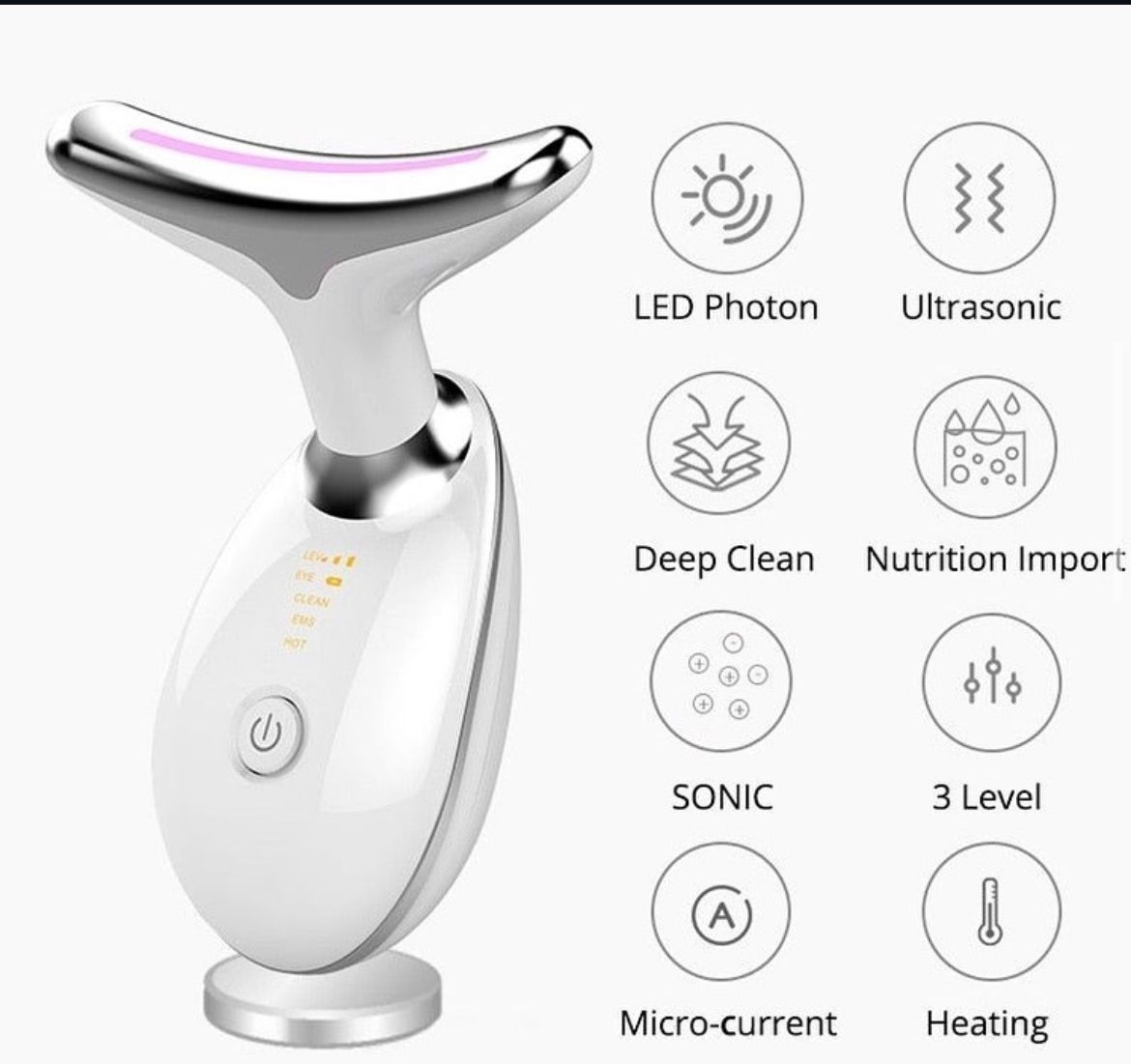 Neck & Face Wrinkle Remover - LED Lifting Massager