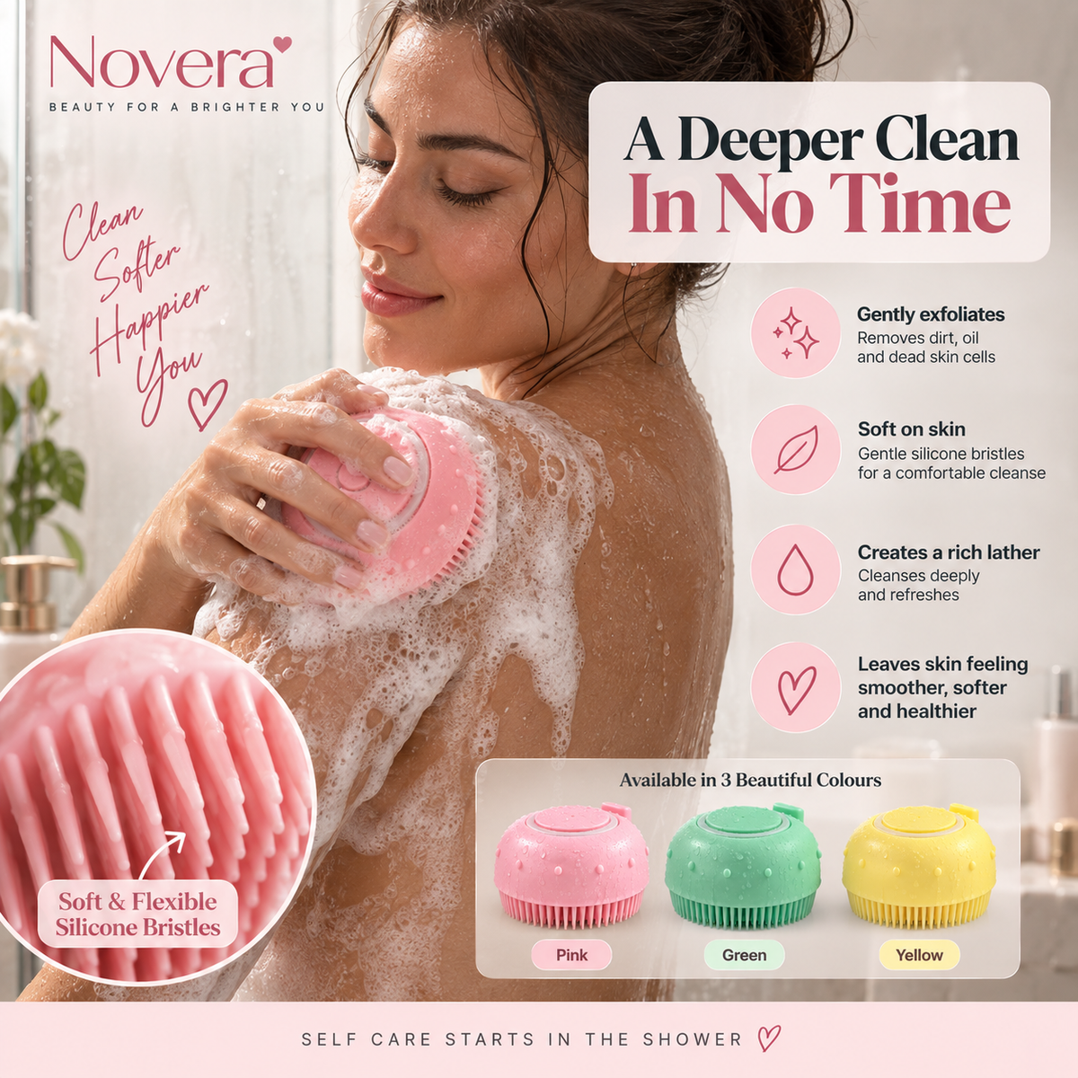 Novera Silicone Body Brush